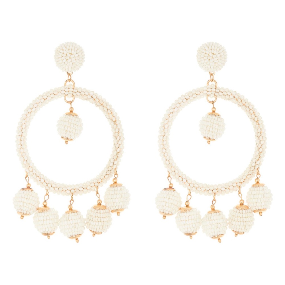 NATASHA Beaded Circle Orb Drop Earrings